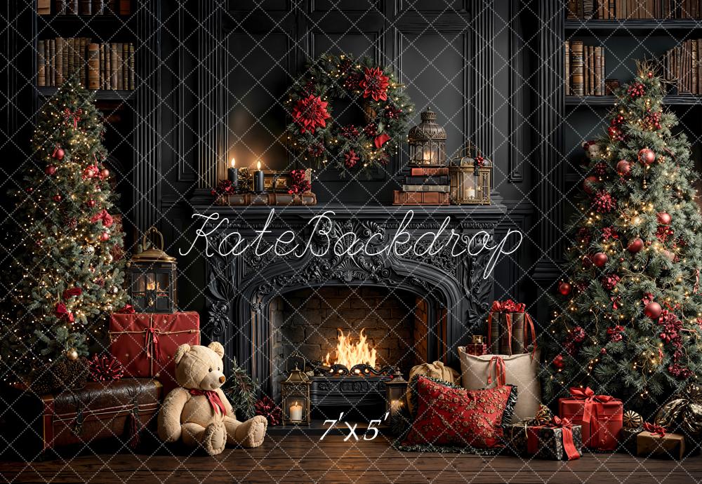 Kate Noël Cheminée Ours Cadeaux Toile de fond conçue par Emetselch