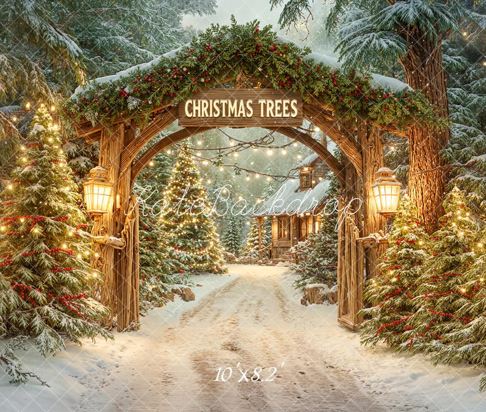 Kate Noël Arche Sapins Lumières Toile de fond en Laine conçue par Emetselch