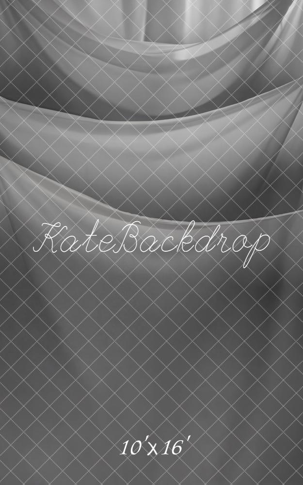 Kate Sweep Mur-à-Sol Drapé Rideaux Gris Toile de fond conçue par Emetselch