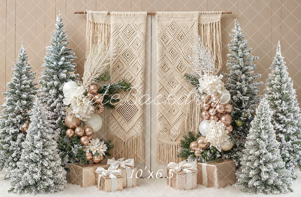 Kate Noël Hiver Sapins Bohème Toile de fond en Laine conçue par Emetselch