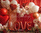 Kate Saint Valentin LOVE Ballons Coeurs Toile de fond en Laine conçue par Emetselch
