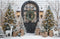 Kate Noël Sapins Neige Porte Toile de fond en Laine conçue par Emetselch