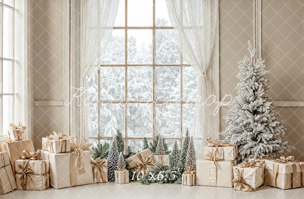 Kate Noël Fenêtre Cadeaux Sapin Toile de fond en Laine conçue par Emetselch - Kate Backdrop FR