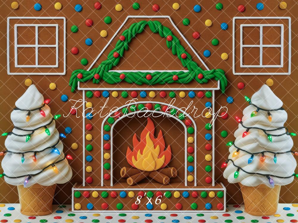 Kate Noël Pain d'Épices Cheminée Glace Toile de fond conçue par Mini MakeBelieve - Kate Backdrop FR