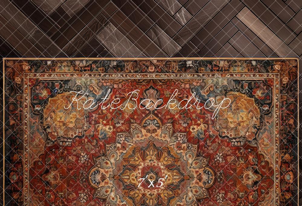 Kate Bois Tapis Oriental Sol Toile de fond conçue par Mandy Ringe
