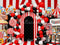 Kate Cirque Clowns Rayures Bonbons Toile de fond conçue par Patty Roberts