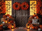 Kate Halloween Citrouilles Feuilles Fenêtre Toile de fond conçue par Patty Roberts