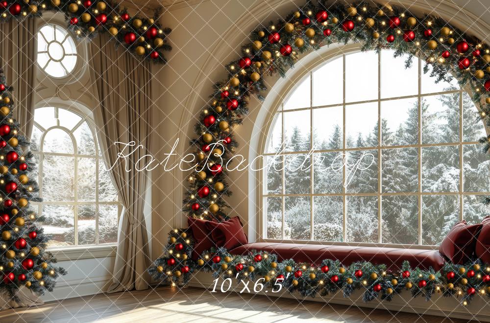 Kate Noël Fenêtre Boules Décorations Toile de fond conçue par Mini MakeBelieve - Kate Backdrop FR