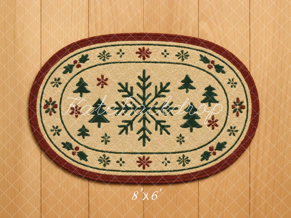 Kate Noël Flocon Sapins Bois Sol Toile de fond conçue par Mini MakeBelieve