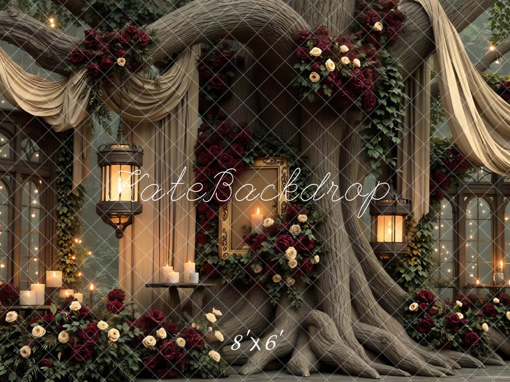 Kate Mariage Saint Valentin Arbre Fleurs Toile de fond conçue par Mini MakeBelieve