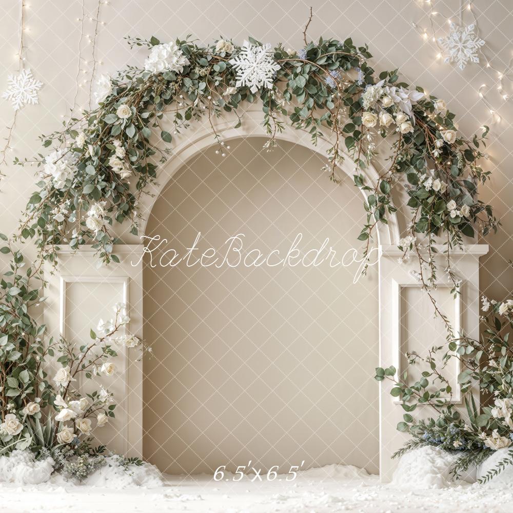 Kate Arche Fleur Neige Hiver Blanc Toile de fond conçue par Emetselch