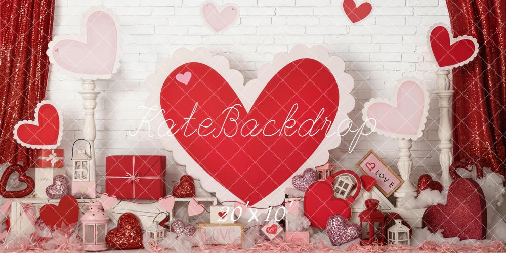 Kate La Saint Valentin Cœurs Cadeaux Rouge Toile de fond conçue par Emetselch - Kate Backdrop FR