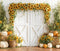 Kate Automne Tournesols Citrouilles Porte Toile de fond en Laine conçue par Emetselch