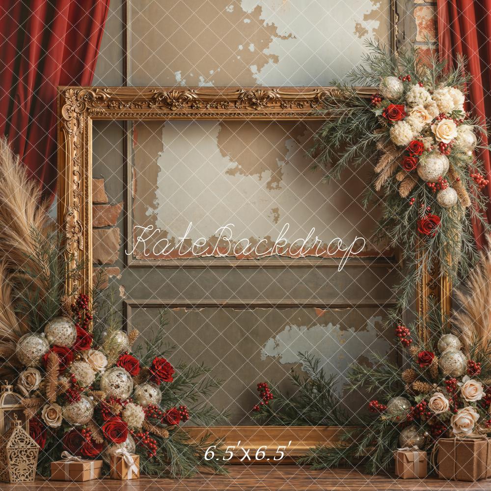 Kate Noël Cadre Doré Bohème Fleurs Toile de fond conçue par Emetselch - Kate Backdrop FR