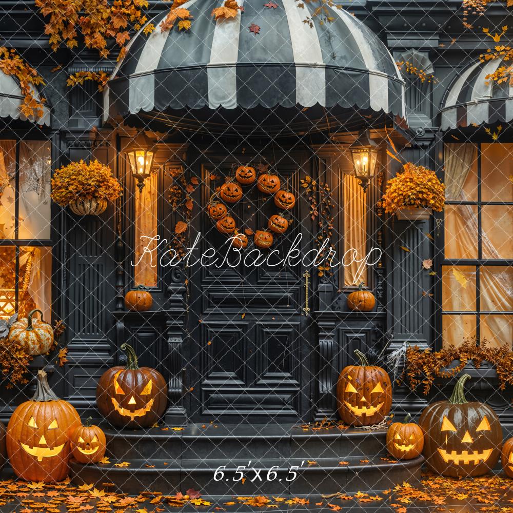 Kate Halloween Citrouilles Façade Automne Toile de fond conçue par Emetselch - Kate Backdrop FR