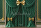 Kate Intérieur Rideaux Verts Nœuds Dorés Toile de fond conçue par Emetselch