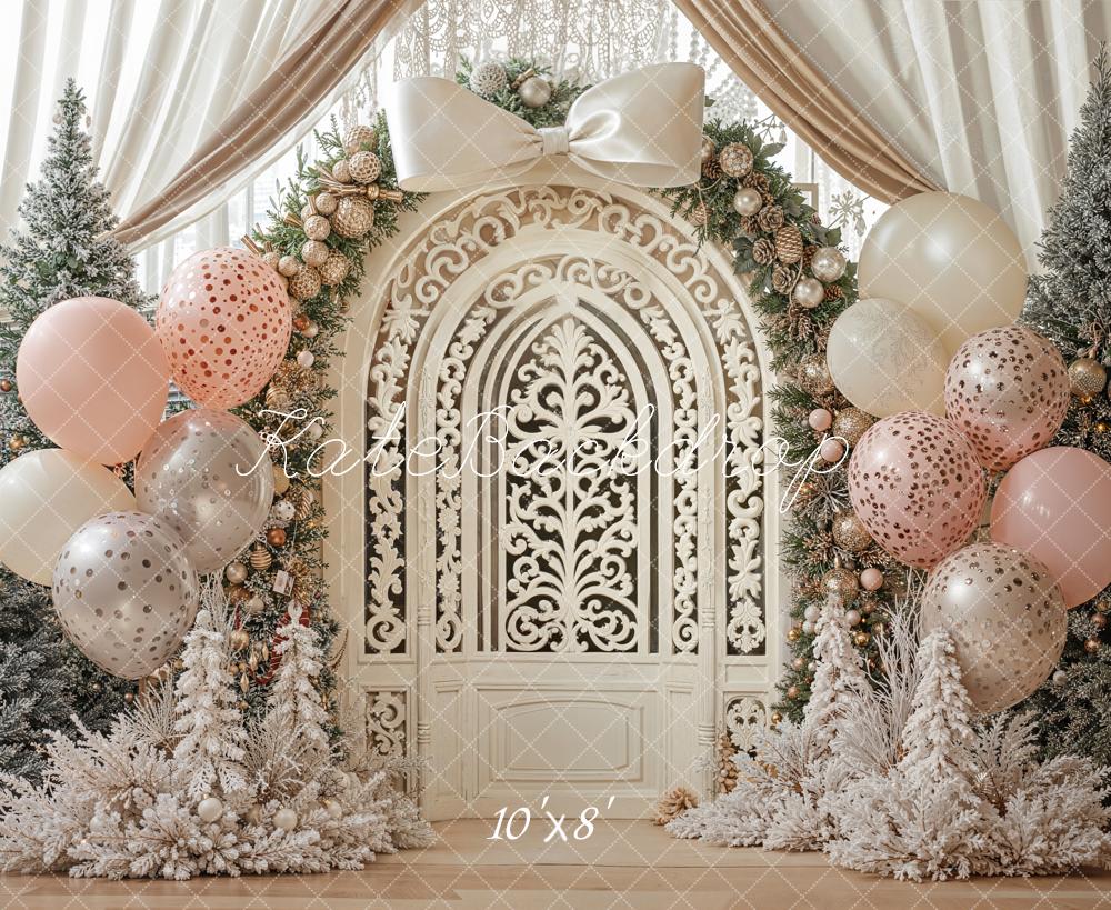 Kate Hiver Arche Ballons Sapins Toile de fond en Laine conçue par Emetselch - Kate Backdrop FR