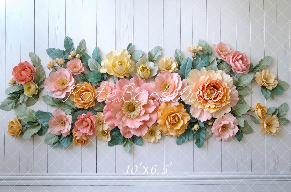 Kate Nouveau-né Fleurs Bois Sol Toile de fond conçue par Mini MakeBelieve