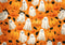 Kate Halloween Fantômes Citrouilles Feuilles Noires Toile de fond conçue par Patty Roberts - Kate Backdrop FR
