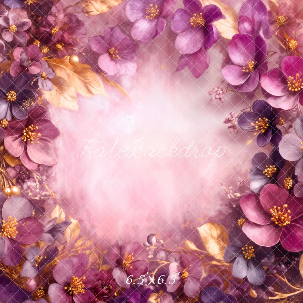 Kate Nouveau-né Fleurs Violet Rose Toile de fond conçue par Emetselch - Kate Backdrop FR