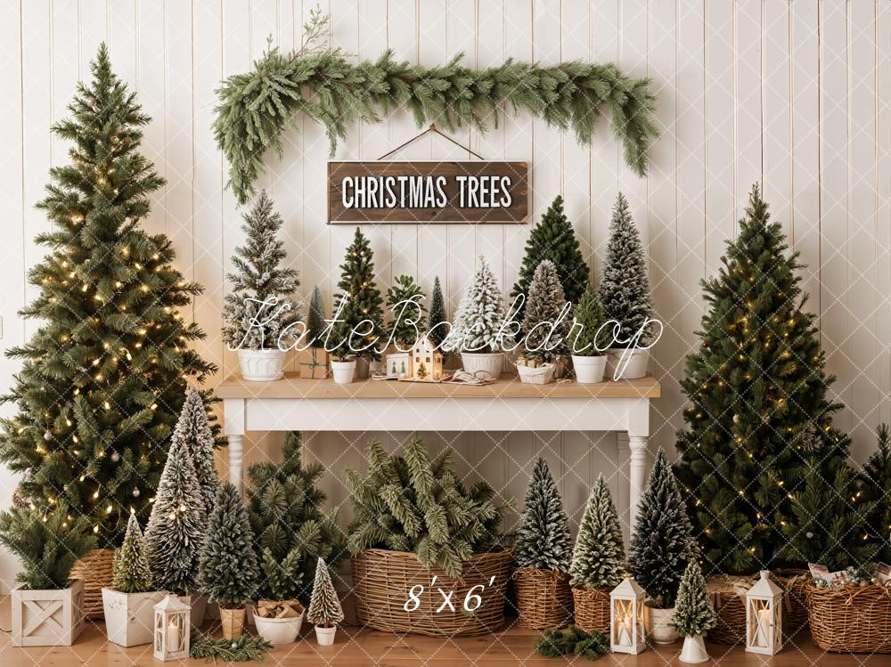 Kate Noël Sapins Lanternes Mur en Bois Toile de fond conçue par Emetselch