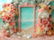 Kate Plage Fleurs Coquillages Cadre Toile de fond conçue par Mini MakeBelieve - Kate Backdrop FR