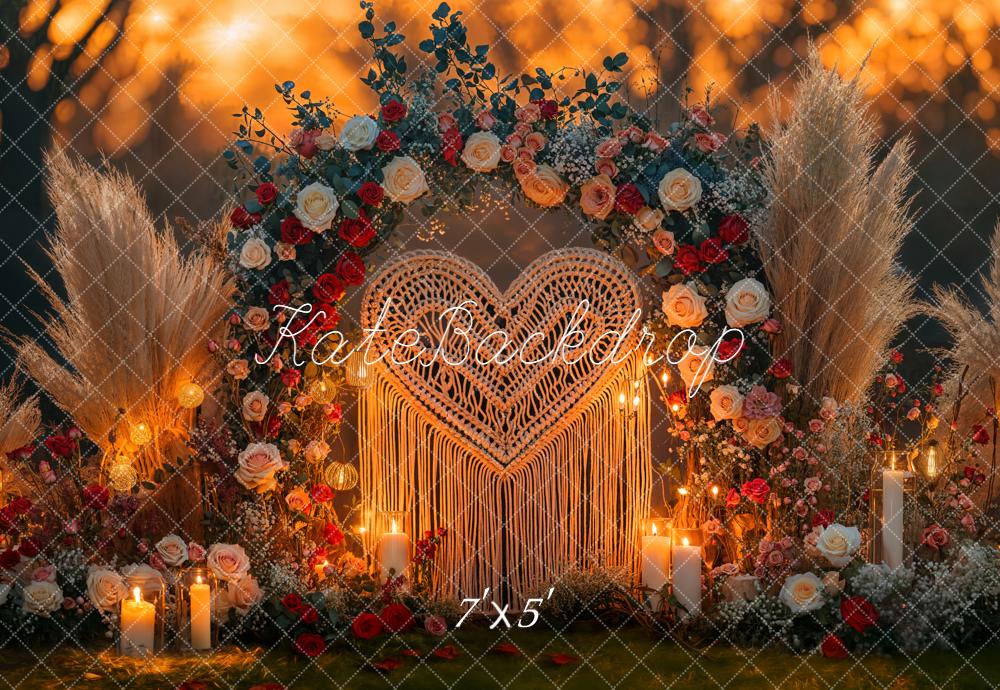 Kate Saint Valentin Arche Fleurs Macramé Toile de fond conçue par Emetselch