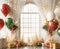 Kate Noël Ballons Cadeaux Doré Toile de fond en Laine conçue par Emetselch - Kate Backdrop FR
