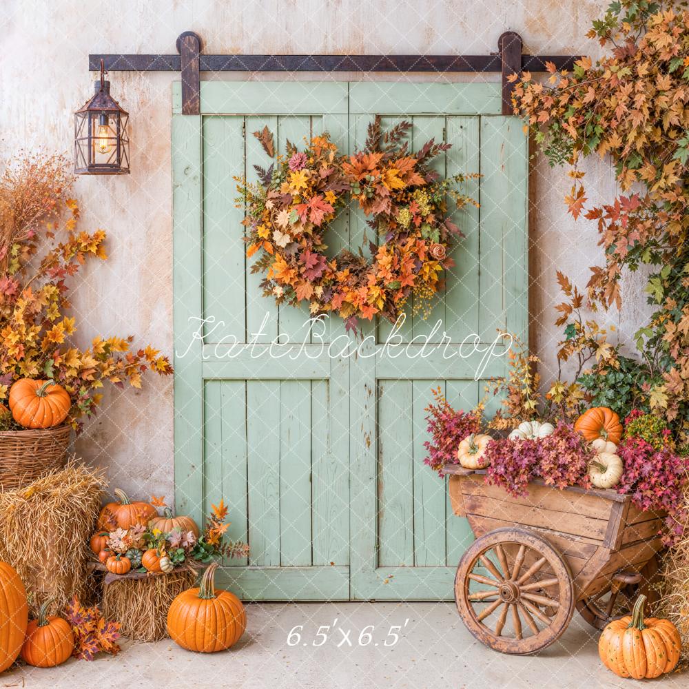Kate Automne Citrouilles Foin Porte Toile de fond conçue par Emetselch - Kate Backdrop FR