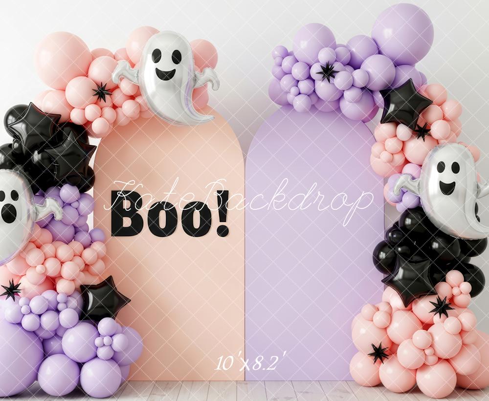 Kate Halloween Fantômes Ballons Arche Toile de fond conçue par Patty Roberts