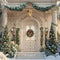 Kate Noël Maison Sapins Neige Toile de fond conçue par Emetselch - Kate Backdrop FR