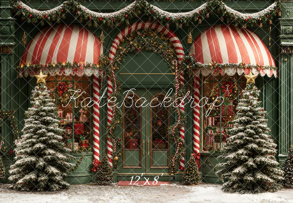 Kate Noël Boutique Sapins Porte Toile de fond en Laine conçue par Emetselch - Kate Backdrop FR