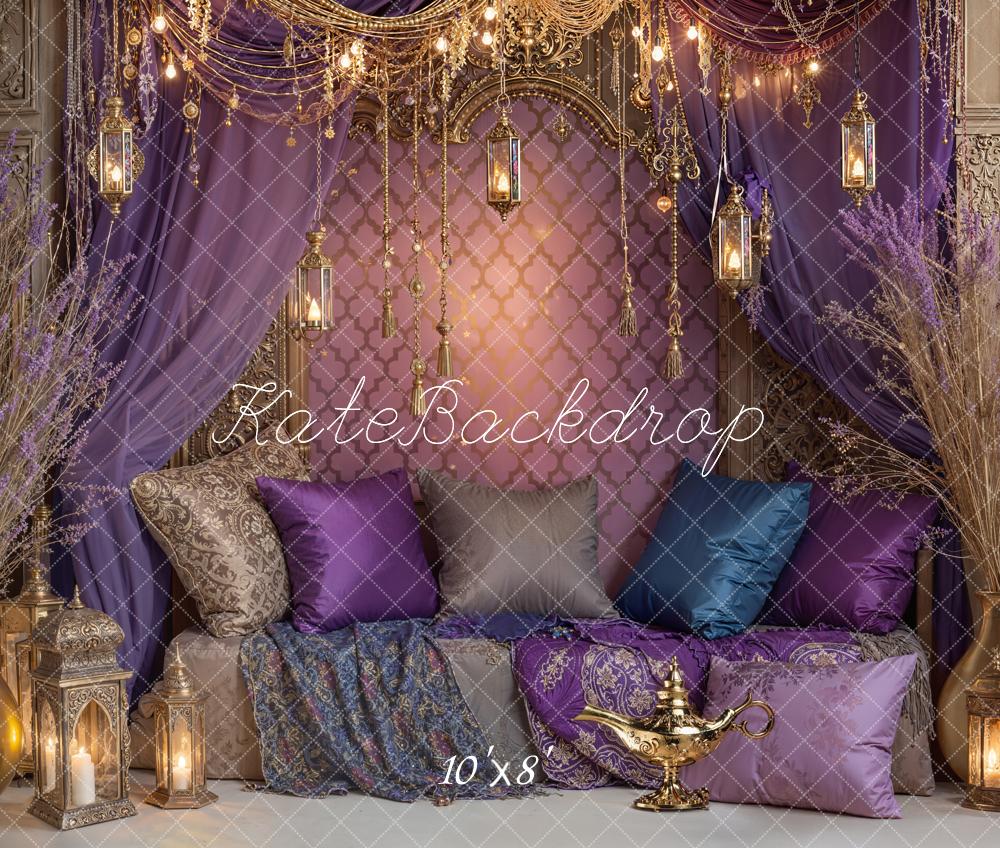 Kate Oriental Salon Violet Toile de fond en Laine conçue par Emetselch - Kate Backdrop FR
