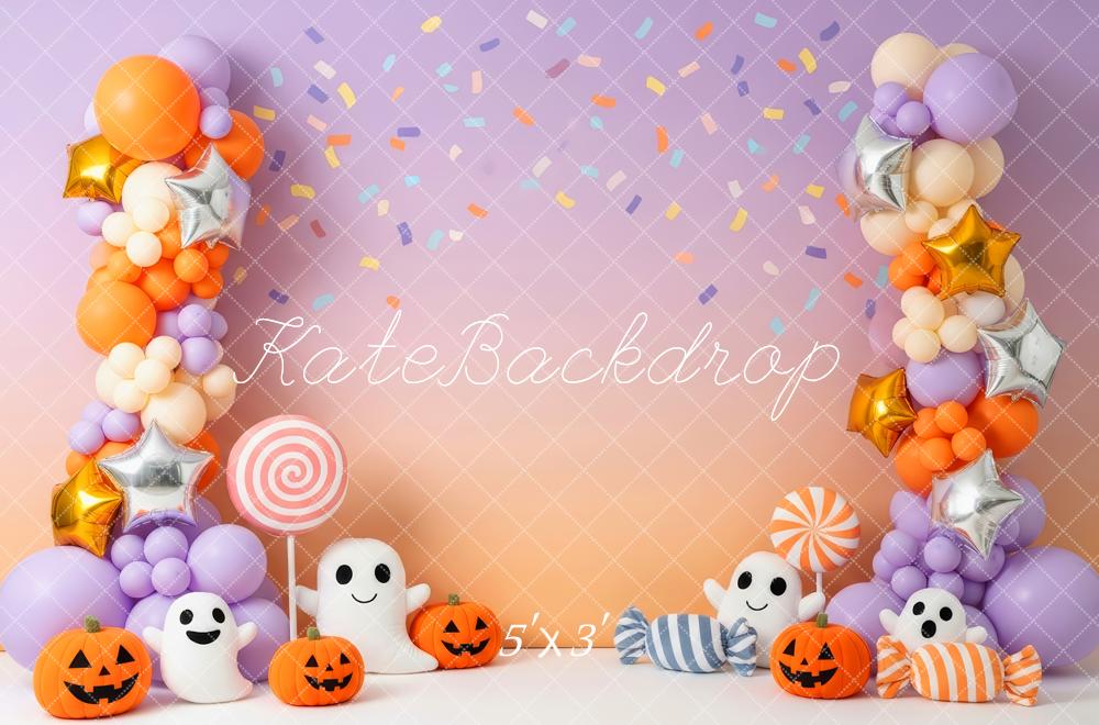 Kate Halloween Ballons Citrouilles Fantômes Toile de fond conçue par Patty Roberts