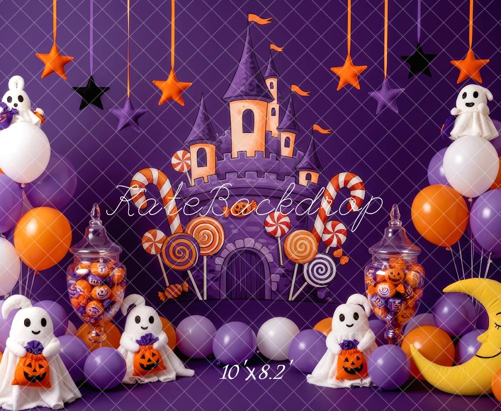 Kate Halloween Château Fantômes Bonbons Toile de fond conçue par Patty Roberts