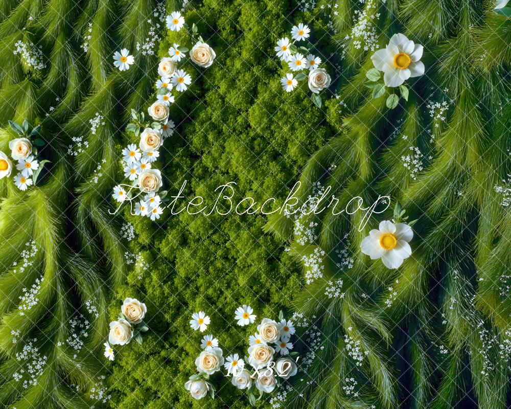 Kate Fleurs Herbe Sol Toile de fond conçue par Mini MakeBelieve