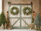 Kate Noël Portes Couronnes Sapins Toile de fond conçue par Emetselch - Kate Backdrop FR