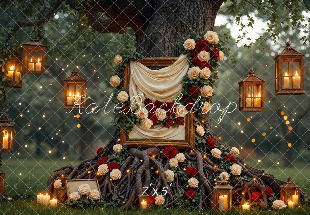 Kate Mariage Saint Valentin Arbre Fleurs Toile de fond conçue par Mini MakeBelieve