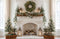 Kate Noël Cheminée Couronne Sapins Toile de fond en Laine conçue par Emetselch - Kate Backdrop FR