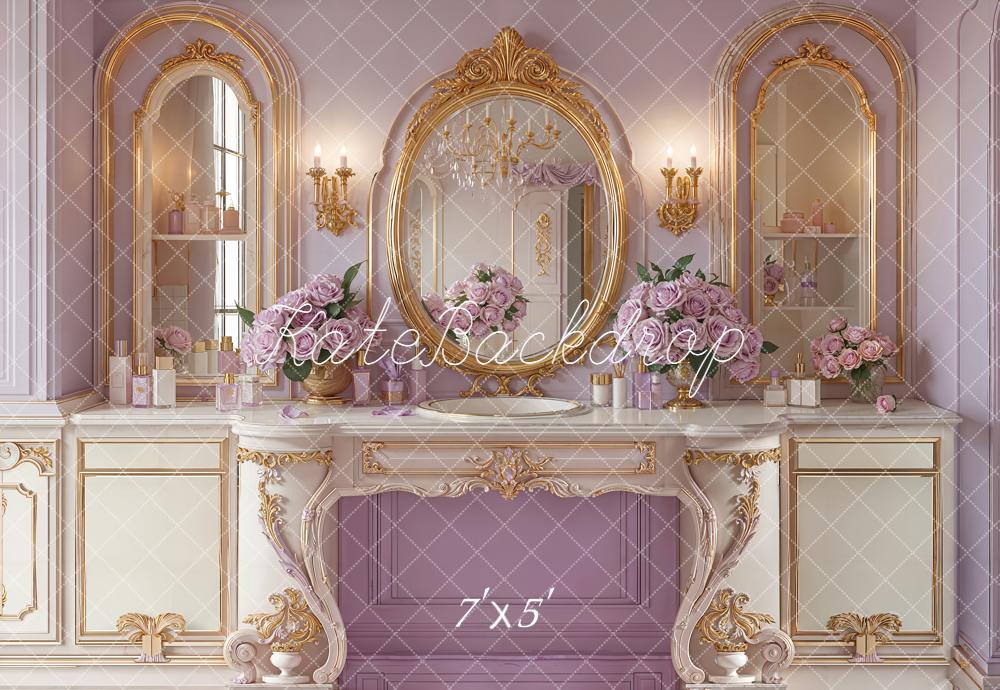 Kate Chambre Baroque Miroirs Fleurs Toile de fond conçue par Emetselch