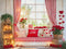 Kate Saint Valentin Fenêtre Rideaux Cœurs Toile de fond en Laine conçue par Emetselch