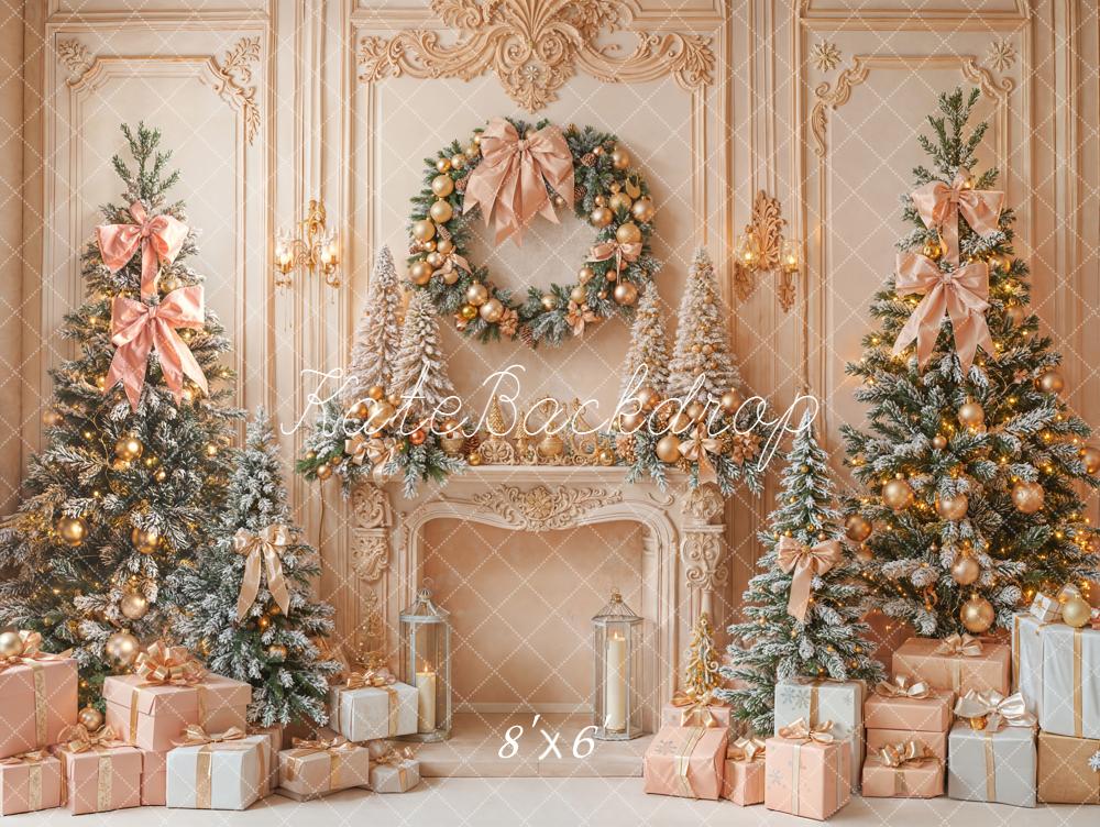 Kate Noël Sapin Cadeaux Cheminée Toile de fond conçue par Emetselch - Kate Backdrop FR