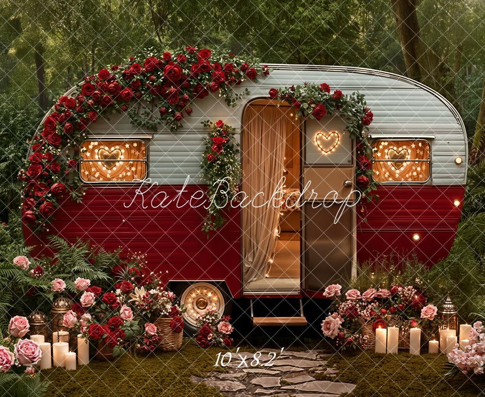 Kate Camping-car Saint Valentin Forêt Toile de fond en Laine conçue par Emetselch