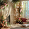 Kate Arche Fleurs Livres Soleil Beige Toile de fond conçue par Mini MakeBelieve - Kate Backdrop FR