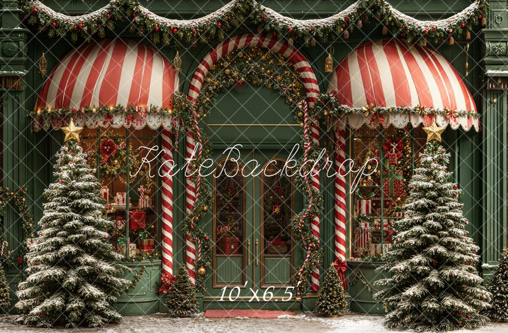 Kate Noël Boutique Porte Sapins Toile de fond conçue par Emetselch - Kate Backdrop FR