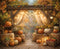 Kate Automne Citrouilles Lumière Foins Toile de fond en Laine conçue par Emetselch