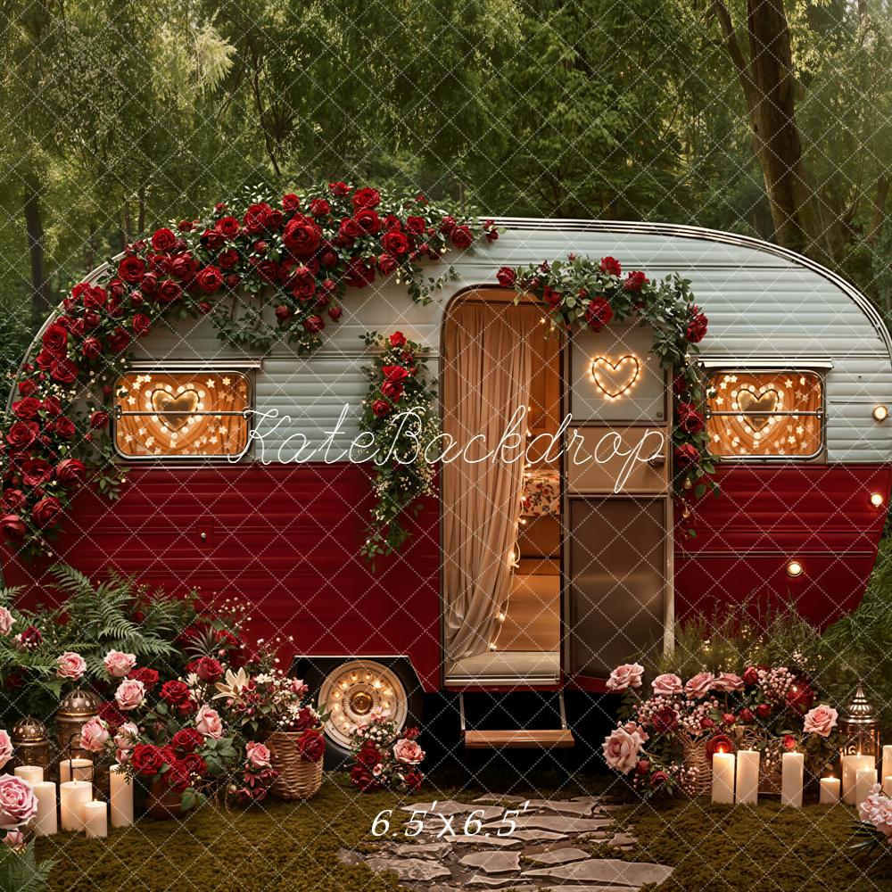 Kate Camping-car Saint Valentin Fleurs Forêt Toile de fond conçue par Emetselch - Kate Backdrop FR