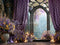 Kate Fleurs Rideaux Bougies Fenêtre Toile de fond en Laine conçue par Emetselch - Kate Backdrop FR