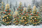 Kate Noël Sapins Neige Lumières Toile de fond en Laine conçue par Emetselch - Kate Backdrop FR