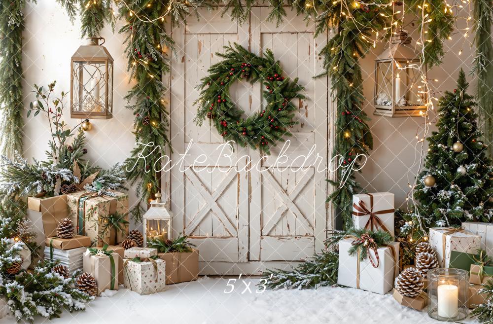 Kate Sapin de Noël Porte Cadeaux Neige Toile de fond conçue par Emetselch - Kate Backdrop FR